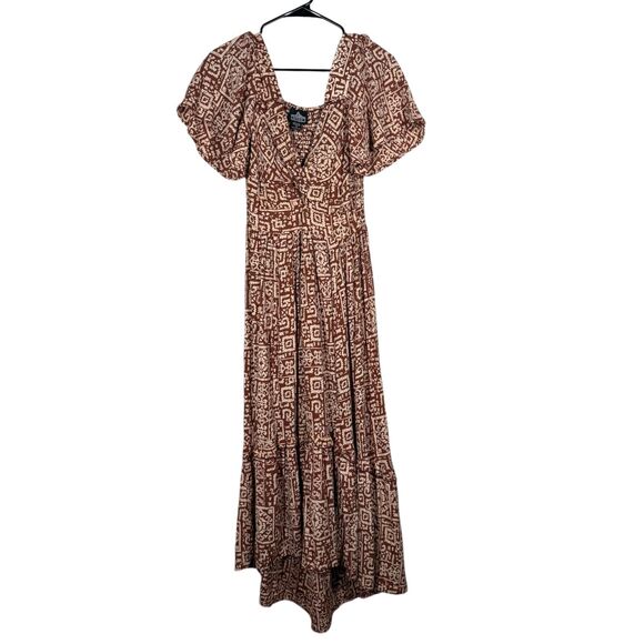Angie Dresses & Skirts - Angie Brown Tiered Babydoll Maxi Dress Womens Sz S Beachy Vacation Feminine Boho